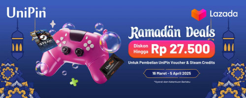 Ramadan Deals – UniPin Voucher & Steam Credits Makin Murah, Diskon hingga Rp 27.500!